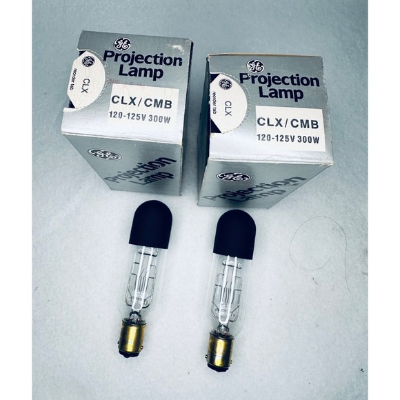 2 GE Projection Lamp CLX/CMB‎ 120-125V 300W Light Bulb - Set of 2 - NOS Vintage - Picture 1 of 2